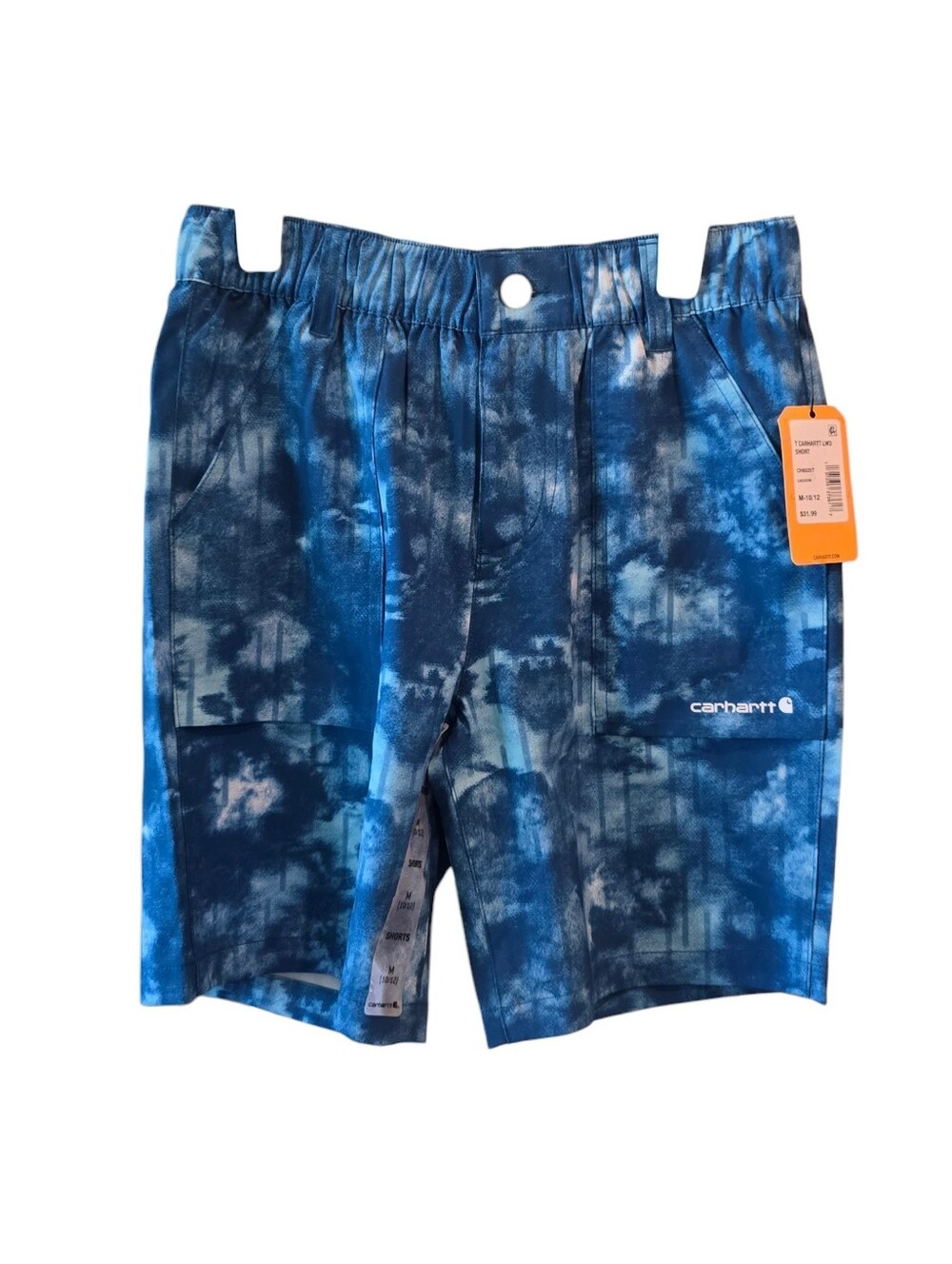 💙 CARHARTT Boys' Elastic Waistband Lightweigh Shorts Lagoon Blue Back To School